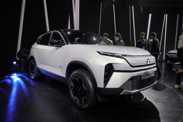The Tata Harrier EV has been spotted testing without camouflage