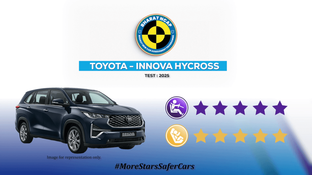 Toyota Innova Hycross Earns Full 5 Star Bharat NCAP Safety Rating